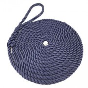 Dock Line 10mm x 7.6M navy, Polyester, 3 strand twisted rope